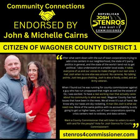 Community Connections Endorsement for Stenros - John and Michelle Cairns